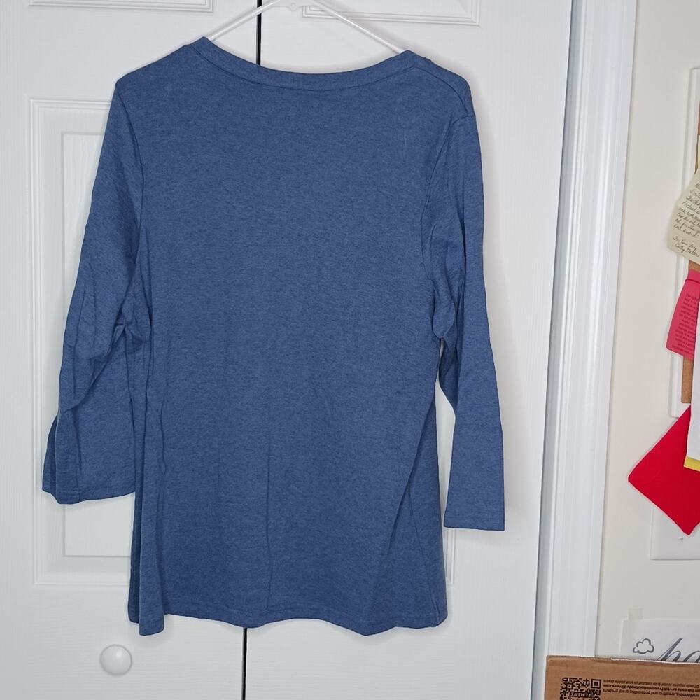 Karen Scott Woman 3/4 Sleeve Cotton Top NWT - Picture 4 of 9